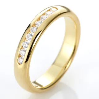 【DOLLY】0.20克拉  輕珠寶18K黃K金鑽石戒指