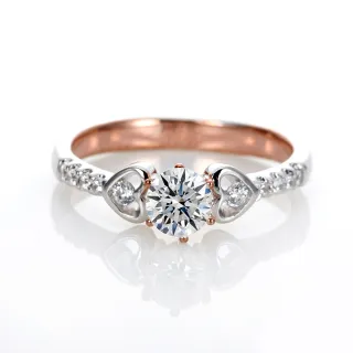 【DOLLY】0.50克拉 求婚戒完美車工18K金鑽石戒指(045)