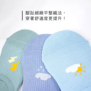 【PULO】3雙組 天氣報報 隱形襪 船襪(女襪/隱形襪/低口襪/船襪/止滑/淺口襪膠)