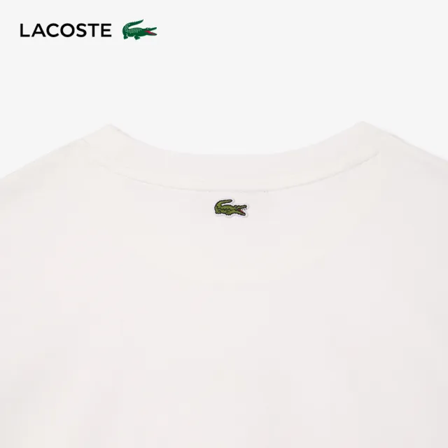 【LACOSTE】女裝-寬鬆輪廓俏皮印花短袖T恤(白色)