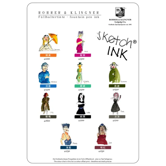 【德國 ROHRER & KLINGNER】Sketch Ink 速寫防水墨水》50ml