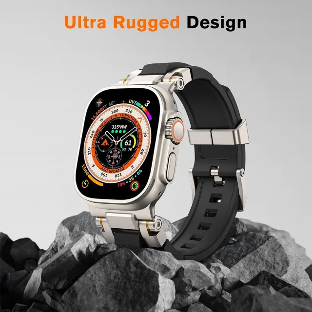 【Amband】Apple Watch 智能錶帶 ☆ M1 SPORT TPU 鈦黑錶帶(49mm - Apple Watch Ultra 2 / 1)