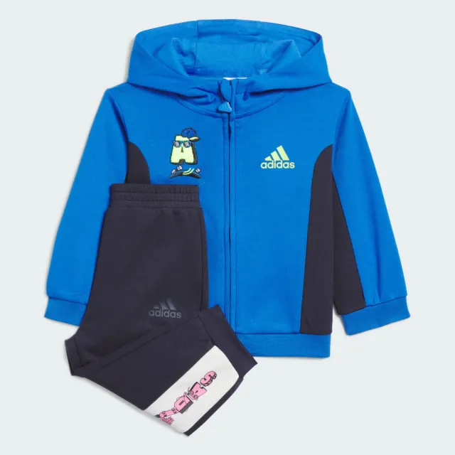 【adidas 官方旗艦】運動套裝 外套/長褲 嬰幼童裝 IQ0989