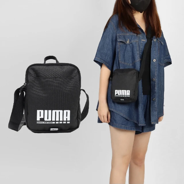 PUMA 斜背包 Plus Shoulder Bag 黑 白 可調背帶 肩背包 隨行包 小包(090955-01)