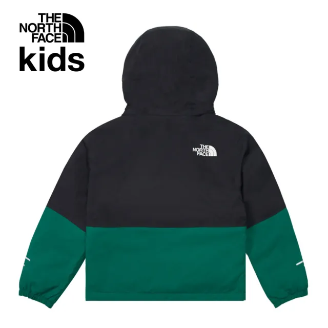 【The North Face 官方旗艦】北面兒童綠色防水DryVent防水透氣保暖連帽衝鋒衣｜873SNL1