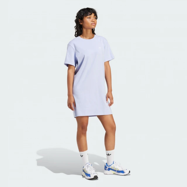 adidas 愛迪達 洋裝 女款 運動洋裝 長版上衣 三葉草 TREFOIL DRESS 紫 IN8458