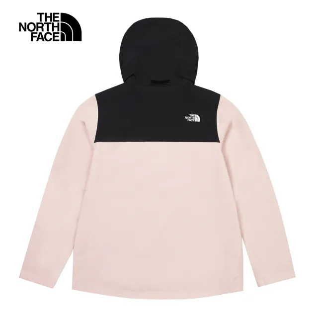 【The North Face 官方旗艦】北面女款粉色DryVent防水透氣連帽衝鋒衣｜88FYLK6(外套)