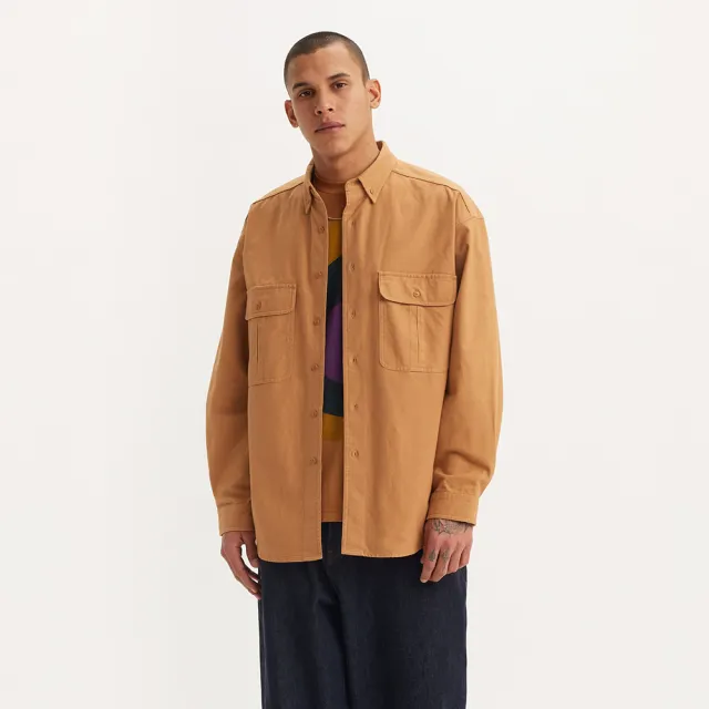 【LEVIS】Skateboarding™ 男款街頭寬鬆版長袖外套式襯衫 上衣 熱賣單品 A0953-0011