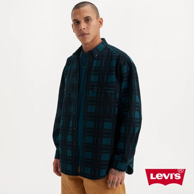 LEVIS 官方旗艦 Skateboarding™ 男款街頭寬鬆版長袖條格紋外套式襯衫 人氣新品 A0953-0010