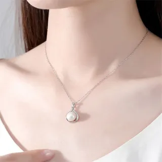 【KT DADA】交換禮物 包包 S925純銀項鍊 女生項鍊 珍珠項鍊女 鎖骨項鍊  天然珍珠項鍊 抗過敏項鍊  