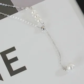 【MoonDy】包包 純銀飾品 純銀項鍊 珍珠項鍊 鉑金項鍊 玫瑰金項鍊 女項鍊 天然珍珠項鍊 精