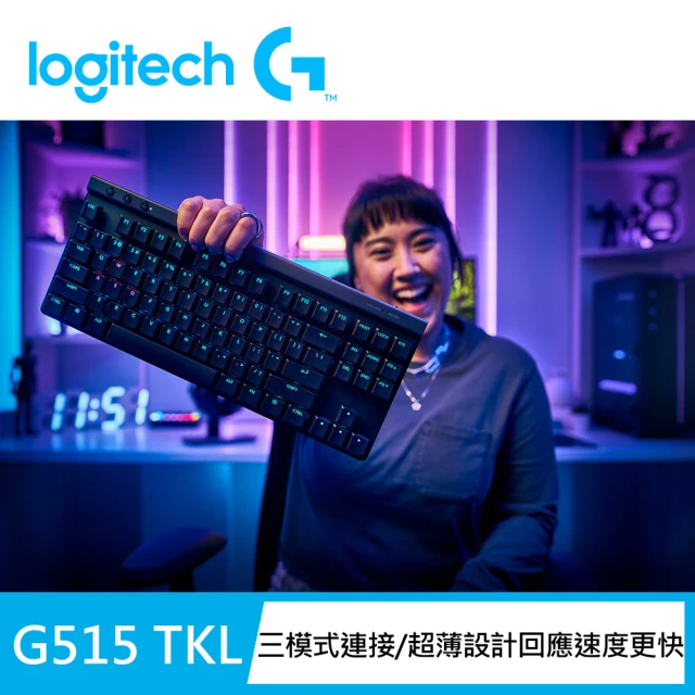 Logitech G G515 TKL輕薄無線機械式電競鍵盤(黑色)