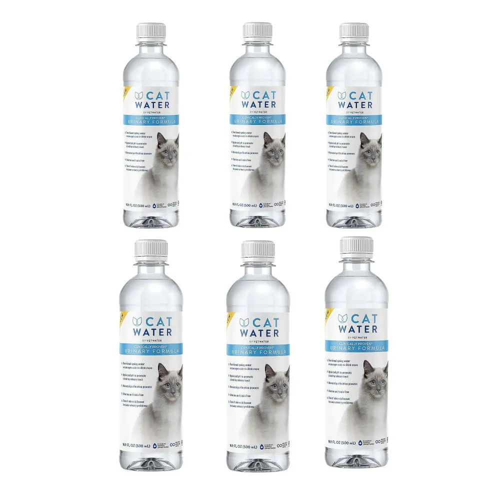 【Catwater促泌康】喵喝水｜貓咪泌尿保健飲用水 16.9FL oz（500ml）-6入組(貓咪飲用水/泌尿道保健專用)