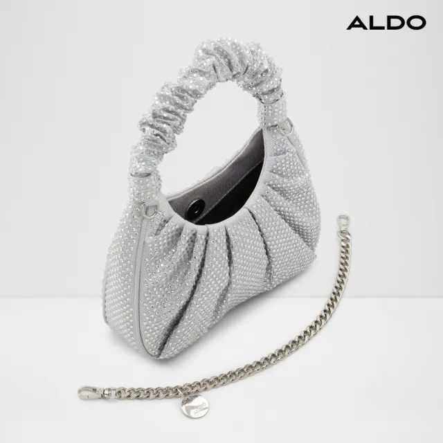 【ALDO】IVALIA-時尚水鑽鉚釘設計手提包(銀色)