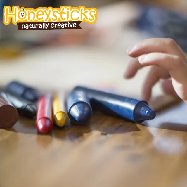 【HONEY STICKS】紐西蘭純天然蜂蠟無毒蠟筆-3歲以上幼童適用(6色高胖型)