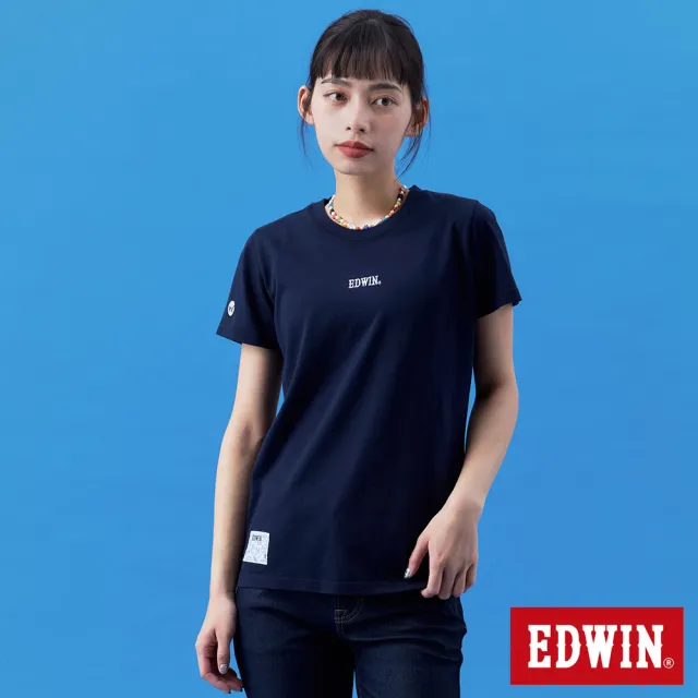 【EDWIN】女裝 BT21塗鴉短袖T恤(丈青色)