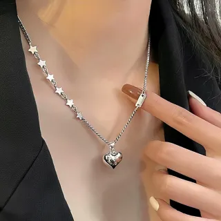 【KT DADA】交換禮物 包包 925純銀項鍊  韓版鎖骨鏈 愛心項鍊 女生項鍊 韓國項鍊 不規則珍珠項鍊   