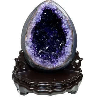【恬芯晶品】DD12烏拉圭頂級ESP紫水晶恐龍蛋聚寶盆帝王紫(頂級紫水晶新居財位禮物辦公室招貴人運開運招財)