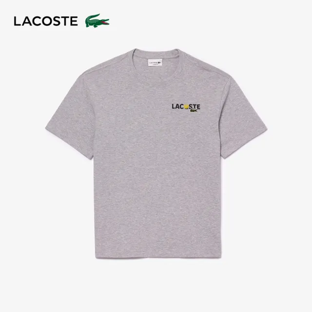 【LACOSTE】男裝-重磅棉質漫畫印花短袖T恤(灰色)