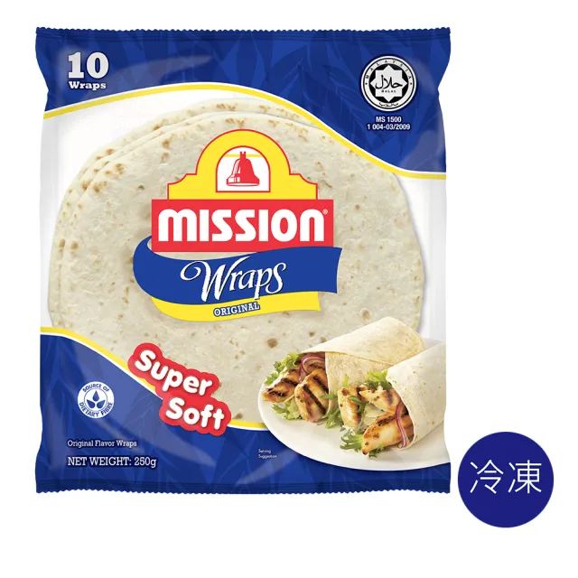 即期品【Mission】墨西哥薄餅6吋x10片/250g(捲餅 早餐 點心 純素 效期20241116)