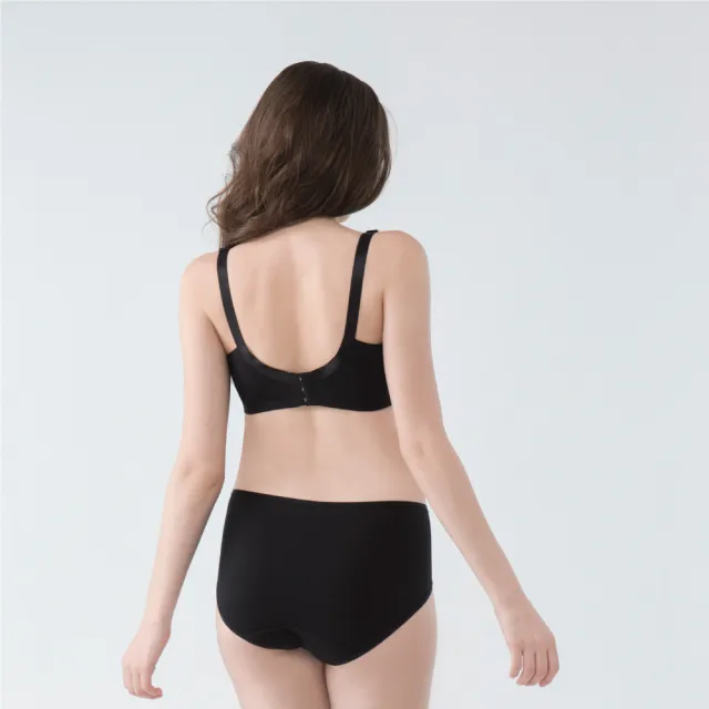 【Gennies 奇妮】哺乳內衣 莫代爾無痕無鋼圈內衣(黑)