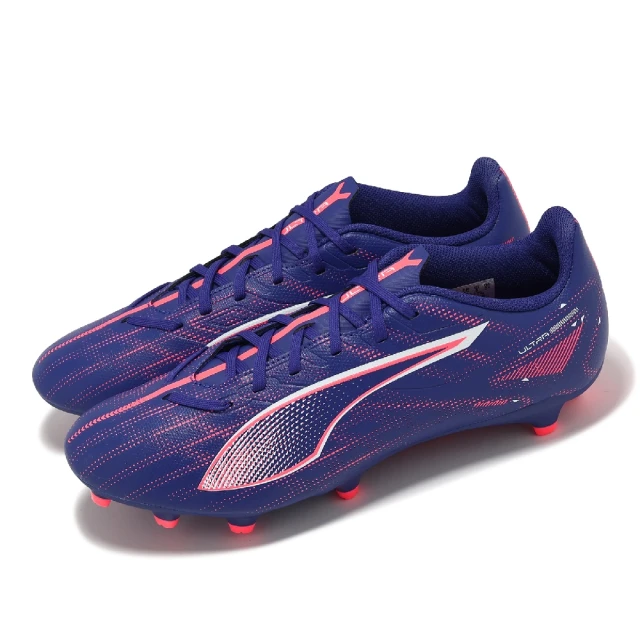 PUMA 足球鞋 Ultra 5 Play FG/AG 男鞋 紫 橘 抓地 人工短草皮 運動鞋(107689-01)