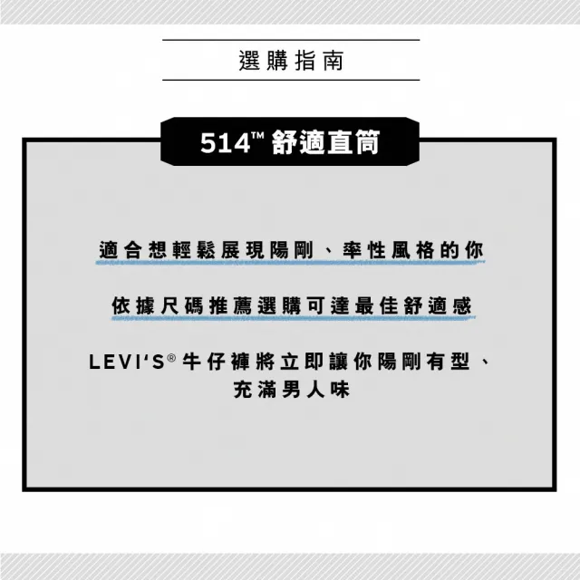 【LEVIS 官方旗艦】514™ 男款低腰直筒丹寧牛仔褲 人氣新品 00514-1616