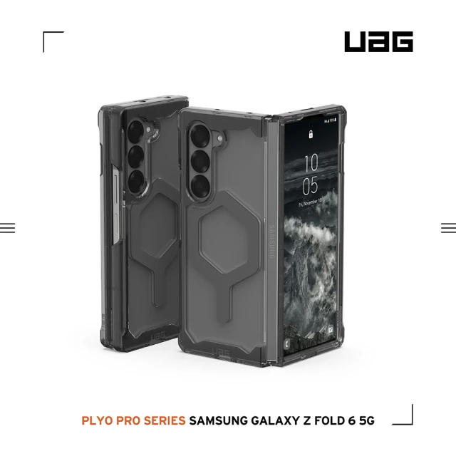 UAGUAG Galaxy Z Fold 6 磁吸式耐衝擊保護殼-全透明（太空灰圈）(Magsafe 手機殼 防摔殼)