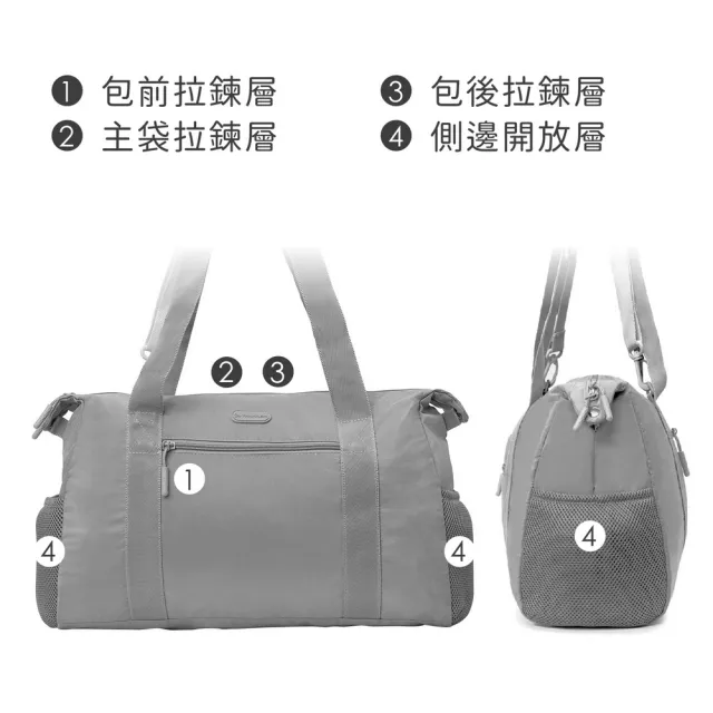 【Travelon】美國 Pi摺疊收納托特包 石墨灰 / 防潑水肩背側背包 背帶包 折疊拉桿包 年末送禮