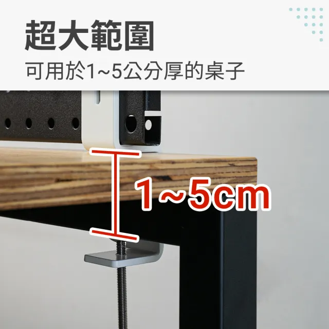 【撥撥的架子】58x43cm 夾式洞洞板 桌上洞洞板 免釘洞洞板 工具收納架 電競桌(桌夾式折厚洞洞板)