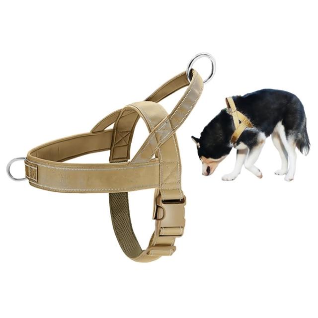 【舒適耐用】簡約三角尼龍戰術寵物胸背帶(中大型犬 防暴衝 防走失 狗背心 遛狗 外出用品)