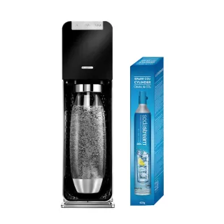 【福利品】Sodastream-電動式氣泡水機POWER SOURCE旗艦機 白/黑(加碼送1隻鋼瓶 含原箱共2隻)