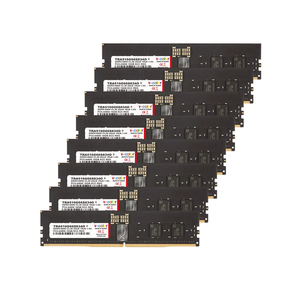 【v-color】DDR5 OC R-DIMM 6600 128GB kit 16GBx8(AMD WRX90 工作站記憶體)