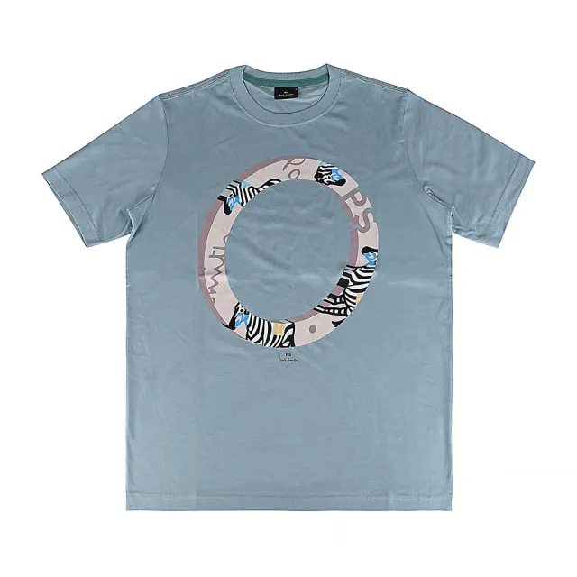 【Paul Smith】Paul Smith 燙印LOGO斑馬立體圈圈純棉短袖T恤(男款/淺藍x多色)