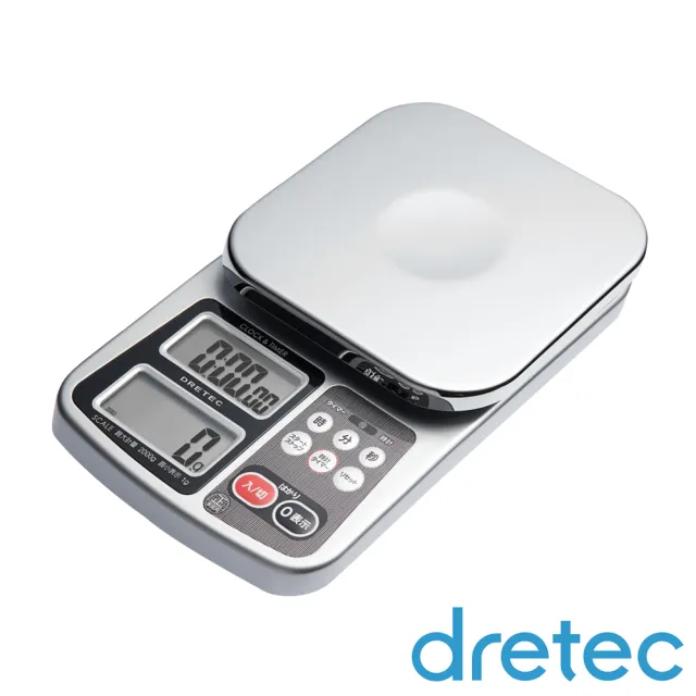 【DRETEC】『閃光一台二役 』雙功能廚房電子料理秤/電子秤- 亮銀色(KS-210SV)