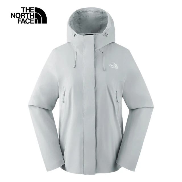 The North Face 官方旗艦 北面女款灰色DWR防潑水連帽外套｜89Y2A0M