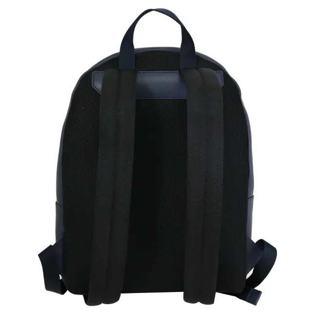 【BALLY】HARYS 經典金屬LOGO雙色條紋商務包旅用包後背包(深藍 大款)