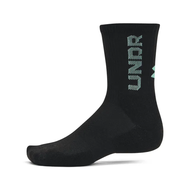 【UNDER ARMOUR】UA 男女同款 3-Maker 3pk 中長襪_1382025-002(黑色/灰色/白色)
