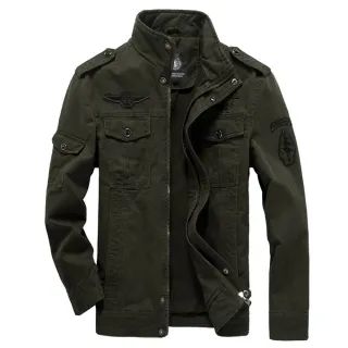 【巴黎精品】現貨+預購 軍裝外套復古工裝古著(薄款休閒春秋棉質純色男夾克3色a1fa46)