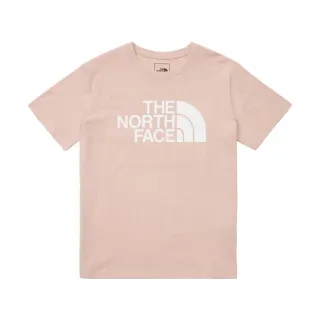 【The North Face 官方旗艦】北面女款粉色吸濕排汗品牌LOGO印花短袖T恤｜89QULK6(排汗衫)