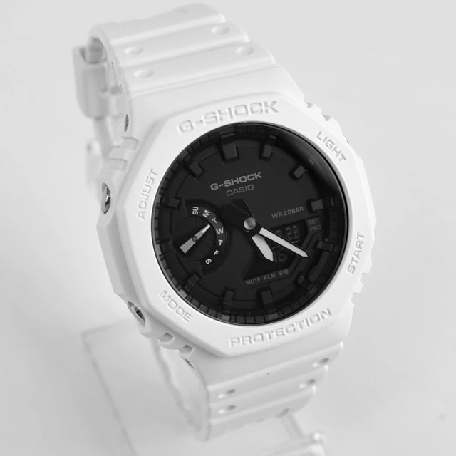 CASIO 卡西歐 G-SHOCK 農家橡樹GA-2100黑面白色(GA-2100-7ADR)