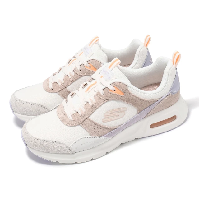 SKECHERS 休閒鞋 Skech-Air Court-Real Ease 女鞋 白 棕 緩衝 氣墊(150078-NTMT)