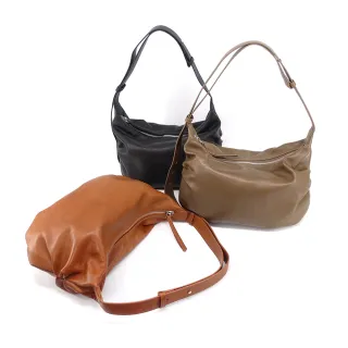 【LouiseC.】Tree House 輕盈質感羊皮皺褶設計肩背斜背月牙真皮包-3色(真皮包包 YS16004)