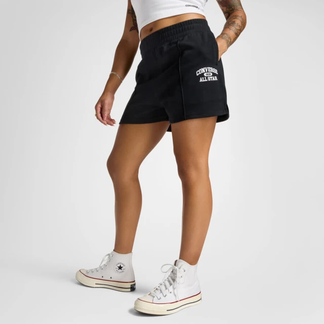 CONVERSE RETRO CHUCK SPORTY SHORT 短褲 女 黑色(10026776-A01)