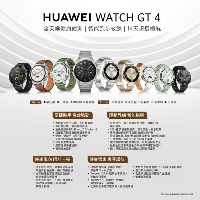 【HUAWEI華為】FreeBuds 6i耳機組★WATCH GT4 41mm 活力款-草木綠