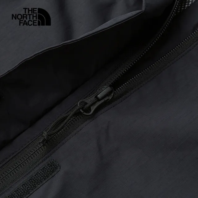 【The North Face 官方旗艦】北面女款黑色防水透氣連帽衝鋒衣｜5K2X4H0(外套)