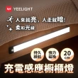 【YEELIGHT 易來】小米生態鏈 緊急照明 充電感應櫥櫃燈20cm(LED燈、人體感、樓道燈、走廊燈、小夜燈)