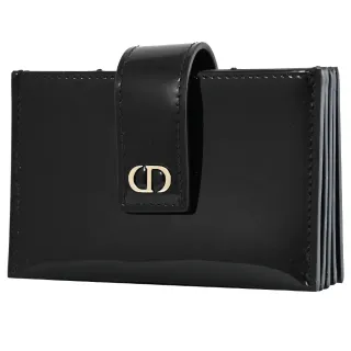 【Dior 迪奧】30 MONTAIGNE 經典品牌LOGO信用卡名片風琴卡夾(黑)