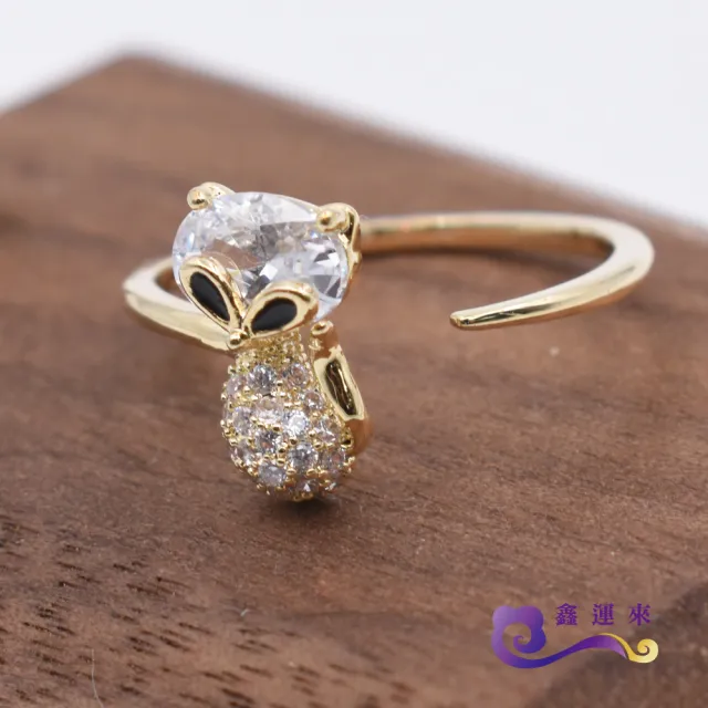 【鑫運來】◎晶鑽貓咪造型戒指