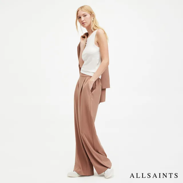 【ALLSAINTS】ALEIDA TRI 輕薄中腰打摺西裝寬褲 WT519Z(寬褲版型)